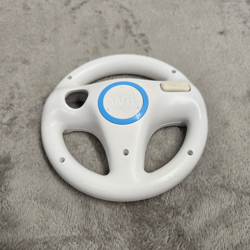 Nintendo Wii Wheel White Racing Controller Accessory RVL-024 Mario Kart